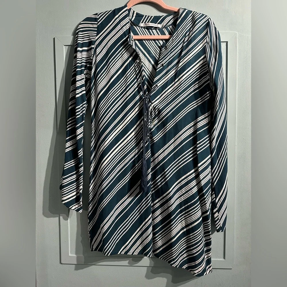 Faithfull The Brand Striped Mini Long Sleeve Tunic Dress Women’s Size XS - Picture 4 of 10